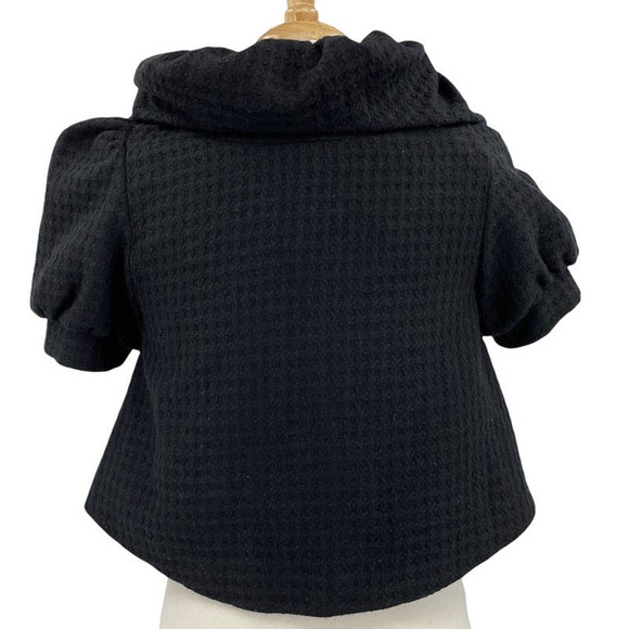Coco And Chase Jacket Womens Small Black Cropped Large Collar Cape Snap Party - Picture 3 of 10